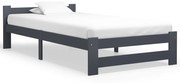 vidaXL Estrutura de cama 100x200 cm pinho maciço cinzento-escuro