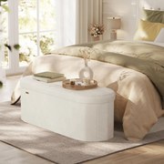 Banco com espaço de arrumação 38 x 110 x 38 cm com um assento confortável e organização Branco creme