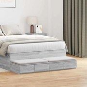 Gavetas para Cama vidaXL Cinza Sonoma 120x36,5x16,5 cm Madeira de Engenharia