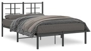 vidaXL Estrutura de cama com cabeceira 120x190 cm metal preto