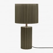 Candeeiro De Mesa Em Cerâmica E Tecido Marvila Verde Exército & ↑45 Cm - Sklum