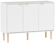 Aparador de 3 Portas Estriadas Aparador de Sala de Estar com Prateleir