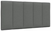 vidaXL Almofadão de cabeceira 100 cm tecido cinzento-escuro