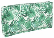 vidaXL Almofada de pallet para assento e costa, estampa de folhas 120x60x12 cm, tecido Oxford