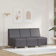 vidaXL Cadeiras de Sofá 3 pcs Cinzeto 55 x 74 x 82 cm Couro sintético