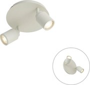 Foco embutido moderno bege 2 luzes IP44 - Ducha