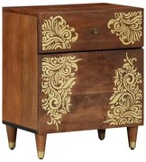 vidaXL Mesa de Cabeceira Castanho mel Madeira maciça 50 x 33 x 60 cm