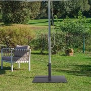 Base para guarda-sol de jardim quadrada 50 x 50 x 32 cm de 16 kg com 4 pés ajustáveis para postes de 4 e 5 cm Preto