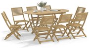 vidaXL 9 pcs conjunto de jantar para jardim madeira de acácia maciça
