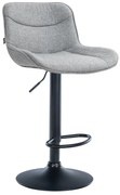 Banco alto em tecido com estrutura preta 85-106 x 49 x 51 cm cinzento