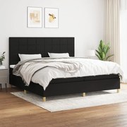 vidaXL Cama com molas/colchão 200x200 cm tecido preto
