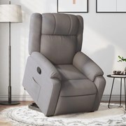 vidaXL Poltrona reclinável elevatória tecido cinzento-acastanhado