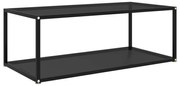 vidaXL Mesa de centro 100x50x35 cm vidro temperado preto