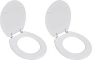 vidaXL Assentos de sanita com tampas 2 pcs MDF branco