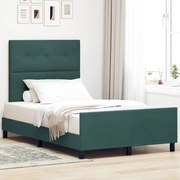 Cama vidaXL em Verde Escuro, 120x190 cm, Feita de Veludo