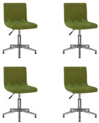 Cadeiras de jantar giratórias 4 pcs veludo verde-claro