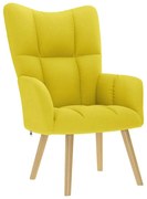 vidaXL Cadeira de descanso tecido amarelo claro