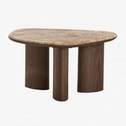 Mesa Lateral Dayana Em Mdf E Mármore Mármore Castanho - Sklum
