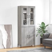 vidaXL Armário alto 69,5x34x180 cm derivados de madeira sonoma cinza