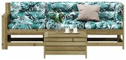 vidaXL 4 pcs conjunto lounge de jardim c/ almofadões pinho impregnado