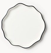 Pratos de jantar em porcelana com rebordo ondulado Bia, conjunto de 4