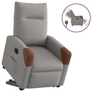 vidaXL Poltrona reclinável elevatória elétrica cinza-acastanhado