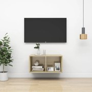 vidaXL Armário de parede para TV derivados de madeira carvalho sonoma