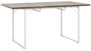 HOMCOM Mesa de Refeição Extensível Retangular para 4-6 Pessoas com Pés Metálicos 120-160x80x75 cm Madeira e Branco | Aosom Portugal