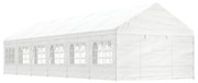 vidaXL Gazebo com telhado 13,38x4,08x3,22 m polietileno branco