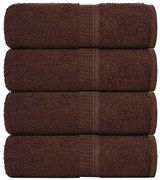 vidaXL Toalhas de rosto FROGN 4 peças marrom 30x30 cm 360 g/m²