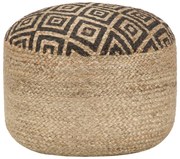 Pufe artesanal 45x30 cm juta preto