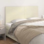 vidaXL Cabeceira de cama 4 pcs couro artificial 90x5x78/88 cm creme