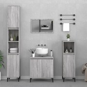 vidaXL 3 pcs Conjunto móveis casa de banho madeira proc. cinza sonoma
