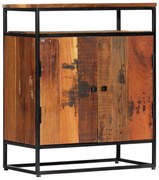 vidaXL Móvel lateral 60x35x76 cm madeira recuperada maciça e aço