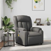 vidaXL Poltrona de massagens reclinável couro artificial cinzento