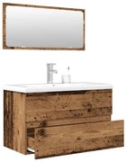 vidaXL 3 pcs conj. móveis casa banho derivados madeira madeira velha