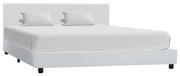 vidaXL Estrutura de cama 120x200 cm couro artificial branco