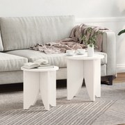 vidaXL Conjunto de Mesas de Café 2 pcs Branco 41,5 x 41,5 x 44 cm