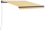 vidaXL Toldo retrátil manual 300x250 cm amarelo e branco