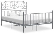 Estrutura de cama metal 140x200 cm cinzento