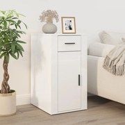 vidaXL Armário secretária 40x49x75 cm deriv. madeira branco brilhante