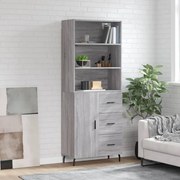 vidaXL Armário alto 69,5x34x180 cm derivados de madeira sonoma cinza