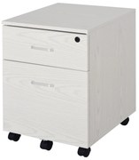 Vinsetto Bloco de Gavetas de Madeira Móvel para Arquivos de Escritório com 2 Gavetas para Escritório Secretaria 41x39x58cm Branco