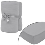 vidaXL Lençóis de cama Cinzeto 210 x 190 cm Algodão