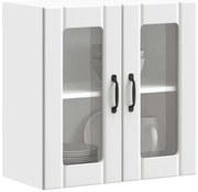 vidaXL Armário de parede de cozinha porta vidro Lucca branco