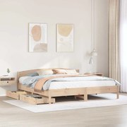 vidaXL Cama sem colchão 200x200 cm madeira de pinho maciça
