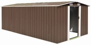 vidaXL Abrigo de jardim 257x489x181 cm metal castanho