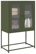 vidaXL Aparador alto 68x39x107 cm aço verde azeitona