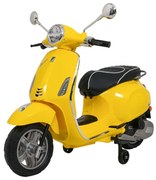 Vespa eletrica para crianças 12V ROMA, Rodas Espuma EVA, assento couro ecológico Amarela