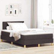 Cama Box com Colchão Castanho Escuro 120x200 cm Tecido